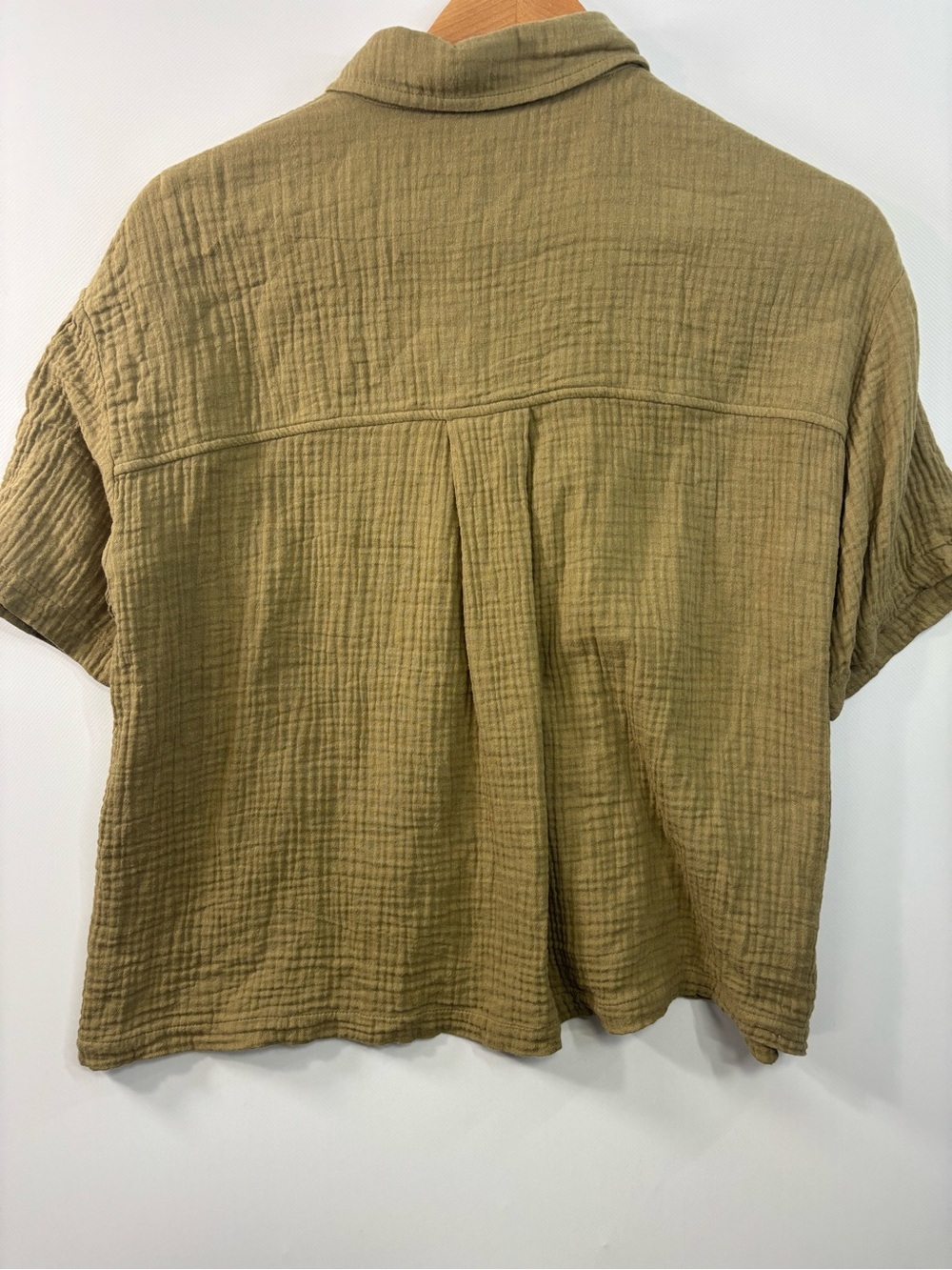 Magaschoni Organic Cotton Gauze Shirt Short Sleeve Top Women’s Size XS - Picture 7 of 7